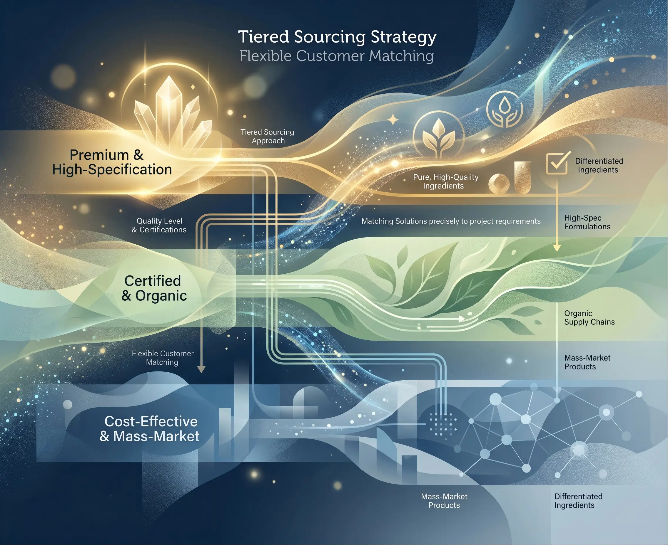 Tiered Sourcing Strategy for Flexible Customer Matching