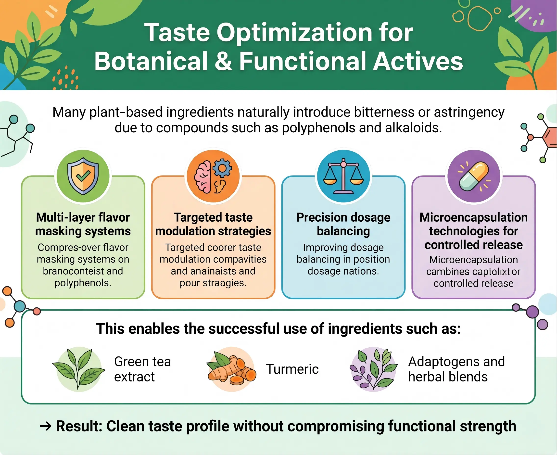 Taste Optimization for Botanical & Functional Actives