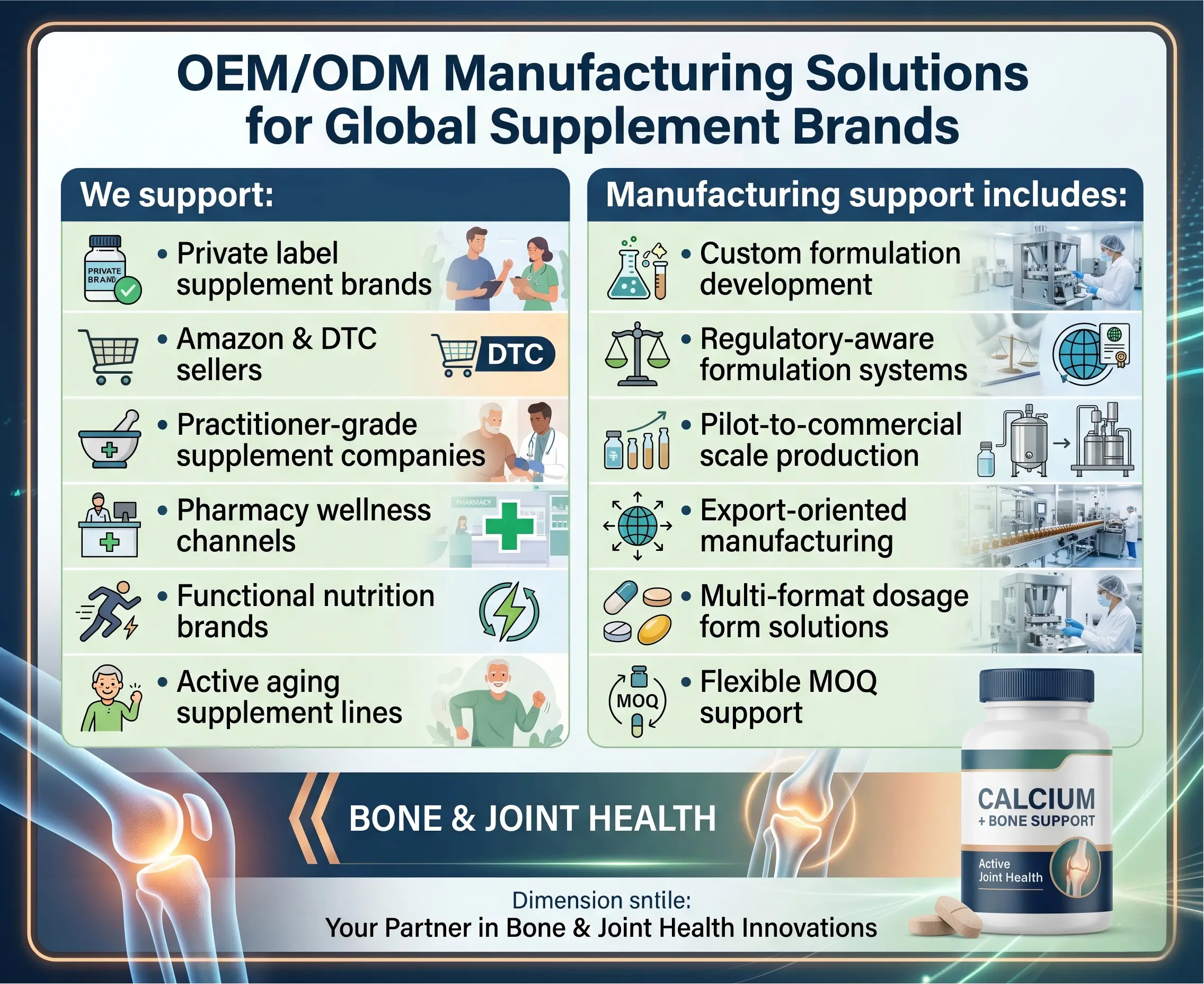 OEMODM manufacturing solutions for global supplement brands