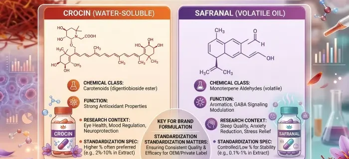 Crocin vs Safranal