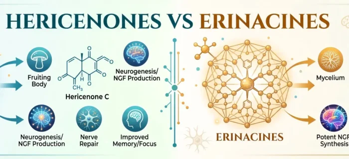 Hericenones vs Erinacines